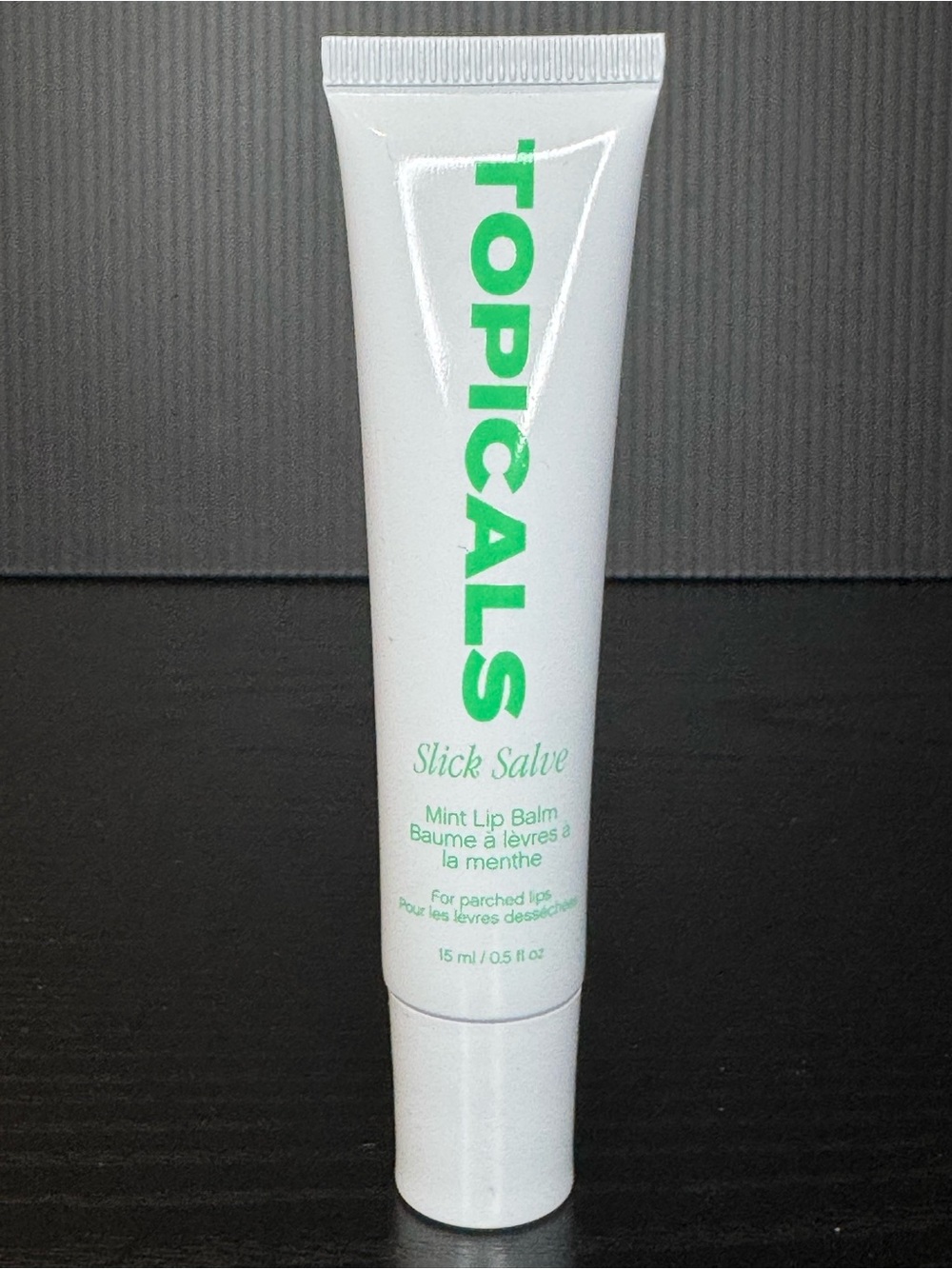 TOPICALS Slick Salve Mint Lip Balm — White & Green